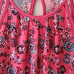 Boho/ festival romantic  floral spaghetti strap tank size lg